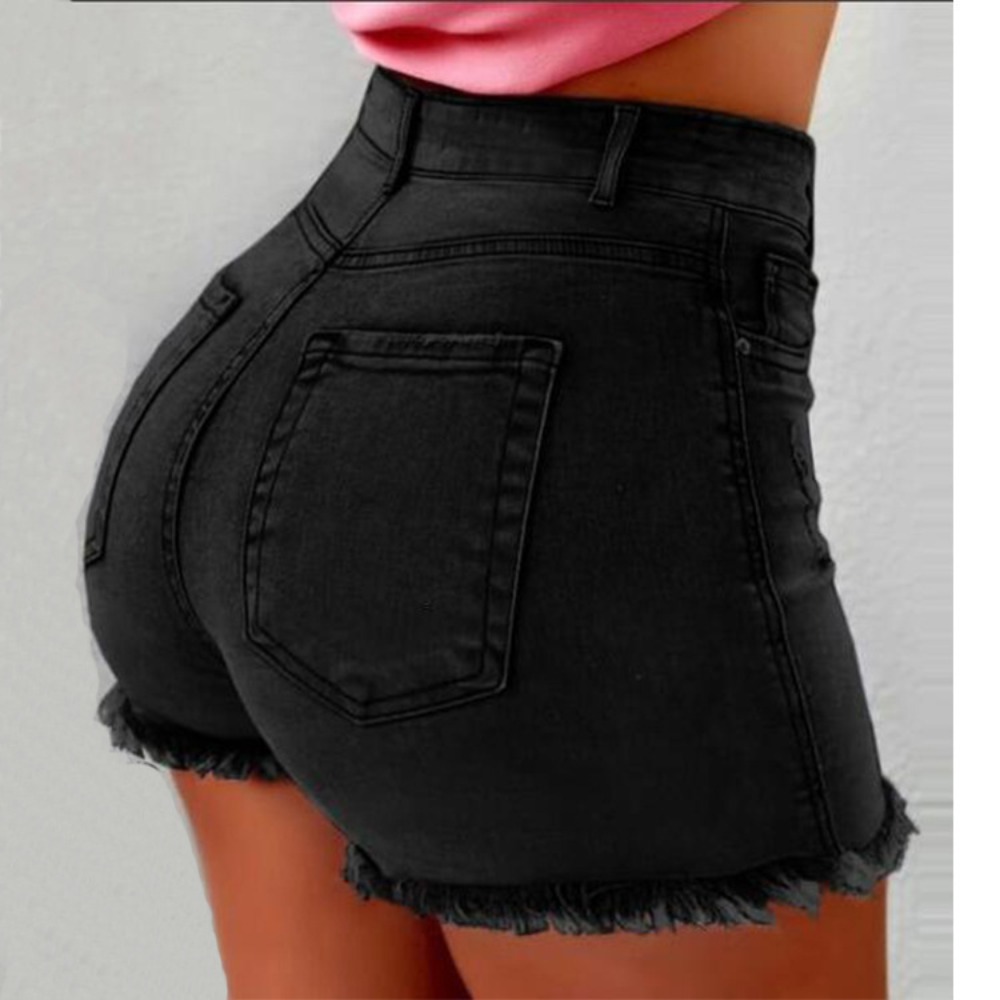 Damskie szorty jeansowe z wyso – Shorts Denim Frayed recenzja i cena