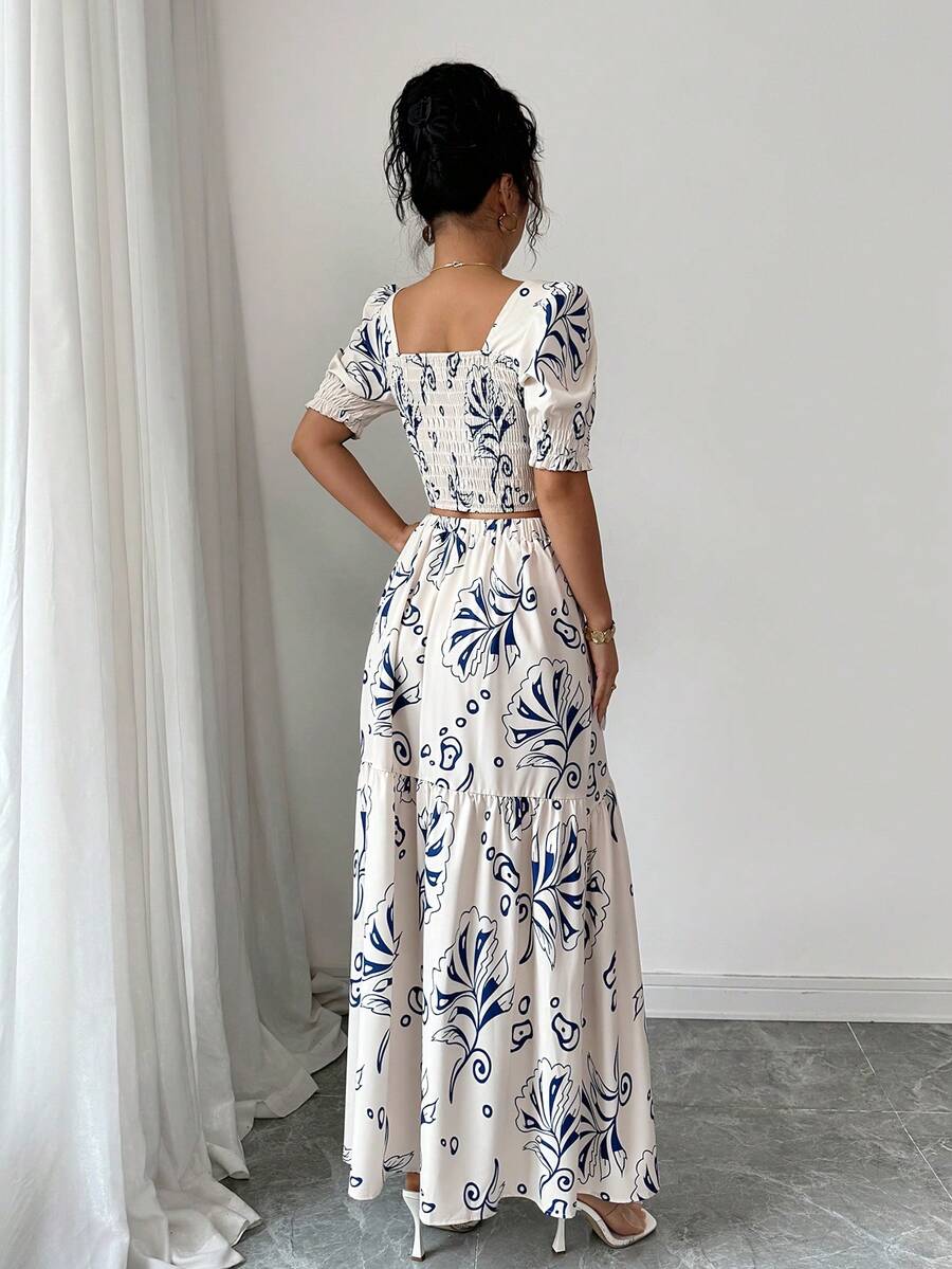 Damski letni komplet dwuczęści – Romper Floral Print recenzja i cena