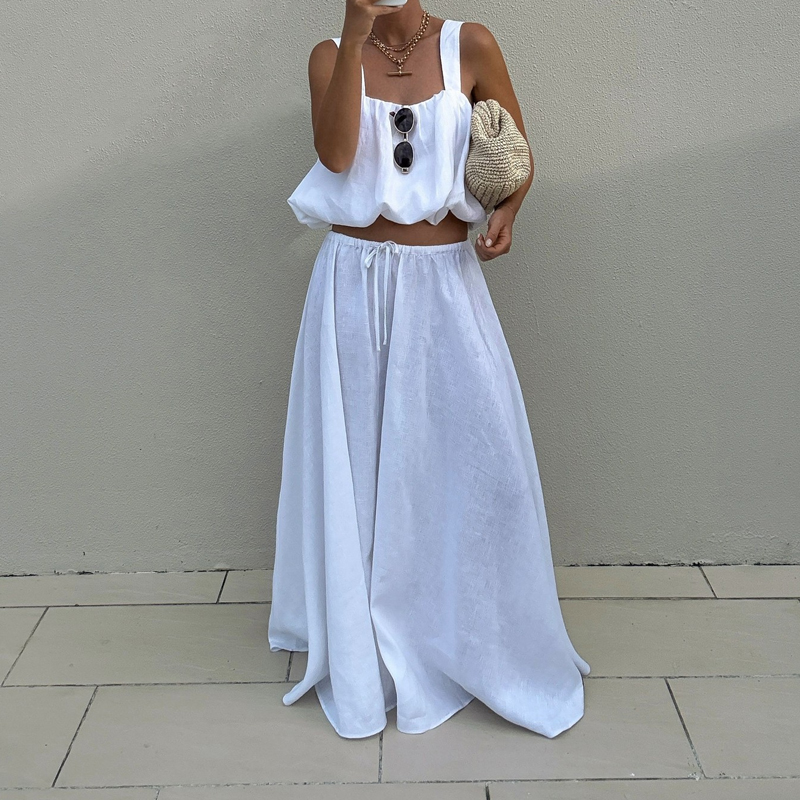 Elegancki damski zestaw 2-częś – Linen Pant Wide recenzja i cena