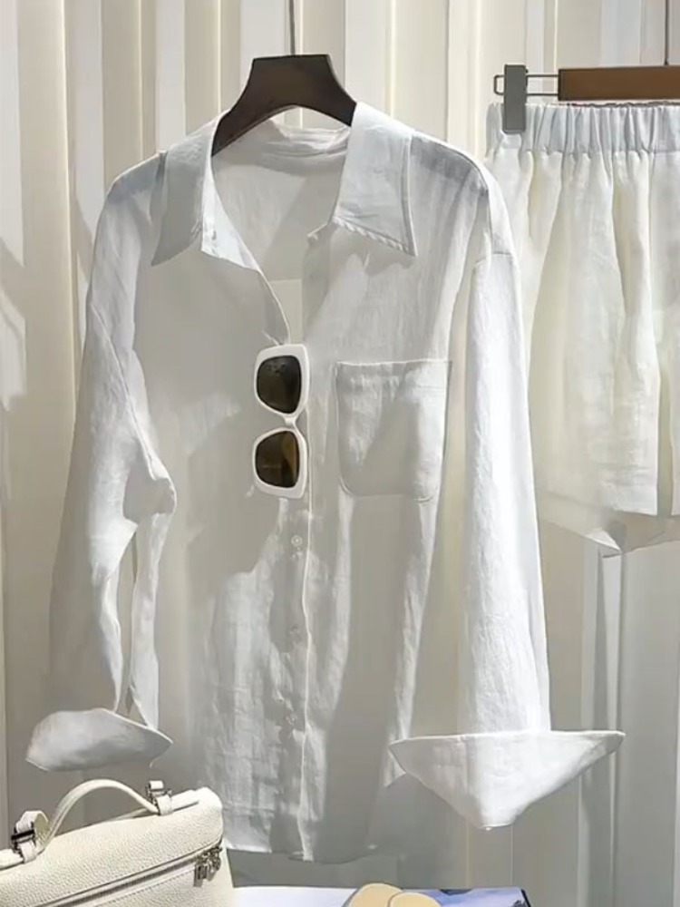 Letni damski lniany komplet: l – Linen Pant Wide recenzja i cena