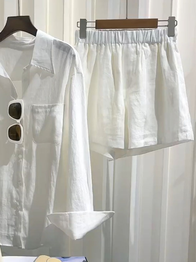 Letni damski lniany komplet: l – Linen Pant Wide recenzja i cena