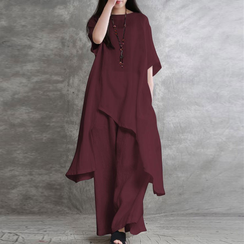 Damskie bawełniane lniane 2-cz – Linen Pant Wide recenzja i cena