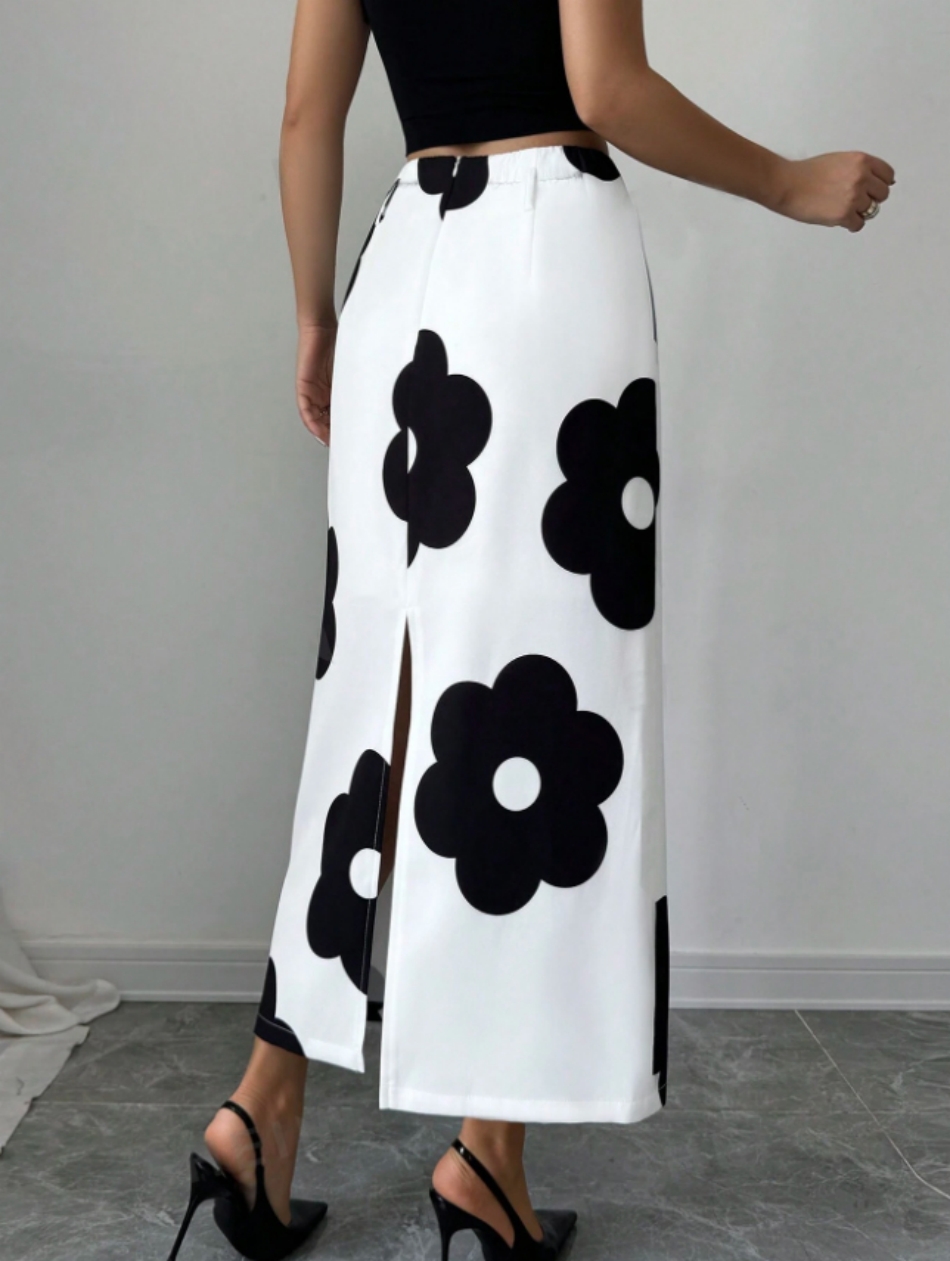 Damski komplet: kwadratowy dek – Midi Skirt Floral recenzja i cena