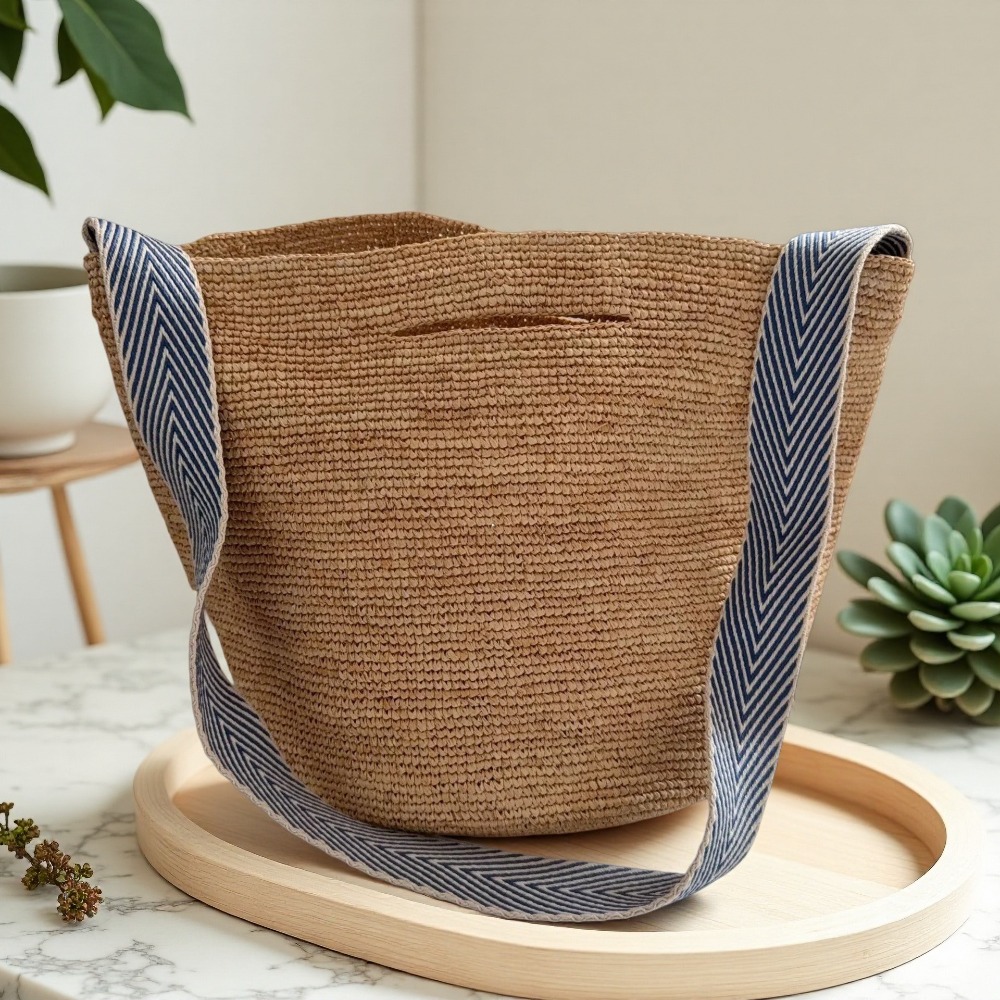 Nowa Tęczowa Torba Wiadro z Ra – Crochet Bag Raffia recenzja i cena