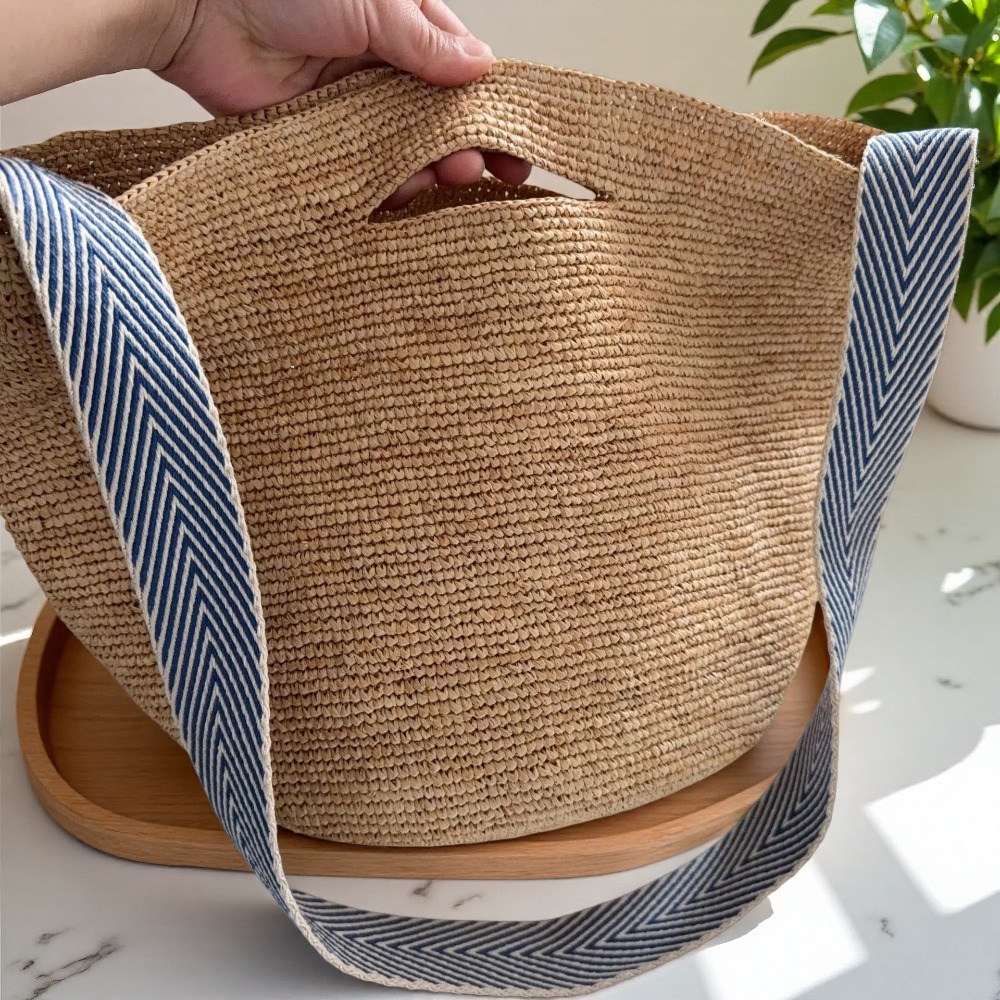 Nowa Tęczowa Torba Wiadro z Ra – Crochet Bag Raffia recenzja i cena