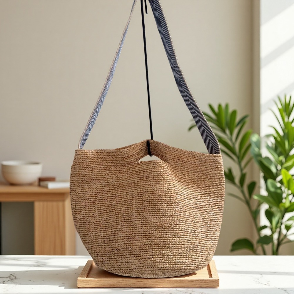 Nowa Tęczowa Torba Wiadro z Ra – Crochet Bag Raffia recenzja i cena