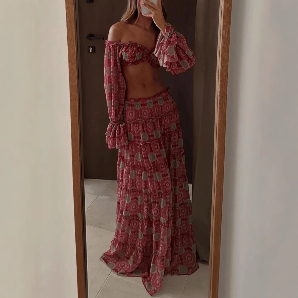 Zestaw dwuczęściowy: spódnica  – Romper Floral Print recenzja i cena