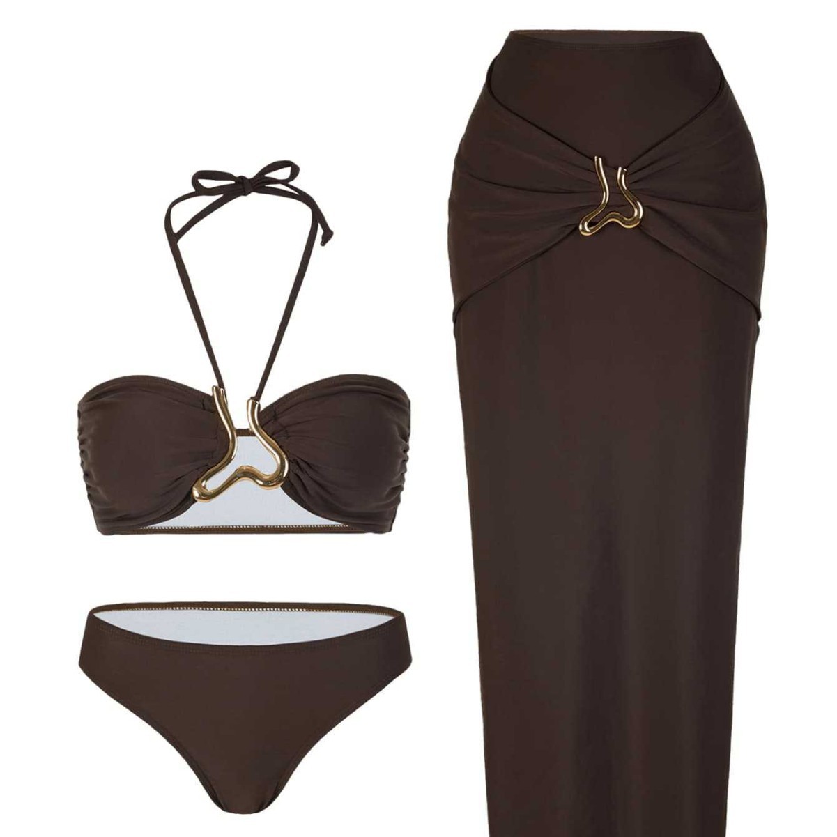 Damski dwuczęściowy strój kąpi – Swimsuit Bikini Ruched recenzja i cena
