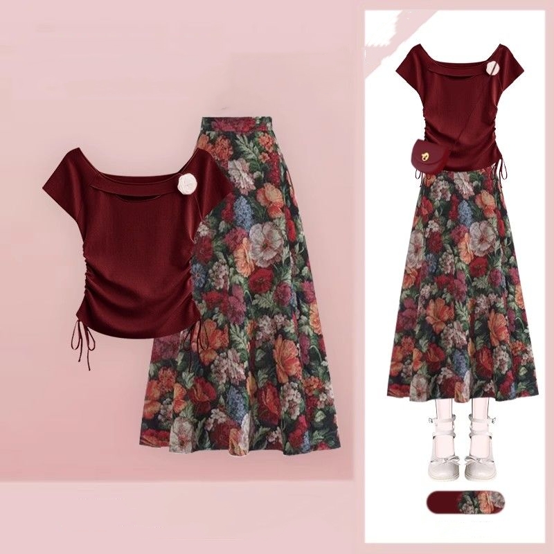 Damskie zestawy dwuczęściowe:  – Midi Skirt Floral recenzja i cena